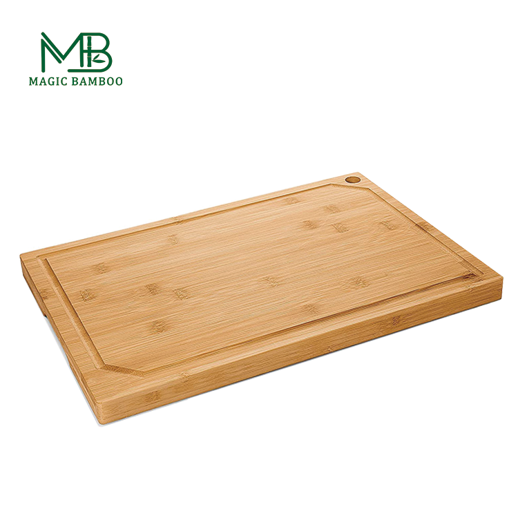 Tabla de corte de bambú sostenible directa con ranura de jugo ecológica y práctica