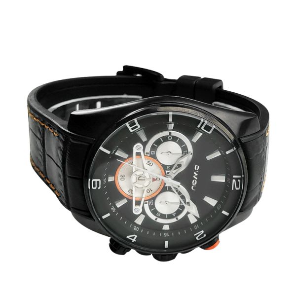 кварца хронографа наручных часов спорта 30mm ремень водоустойчивого военный неподдельный кожаный