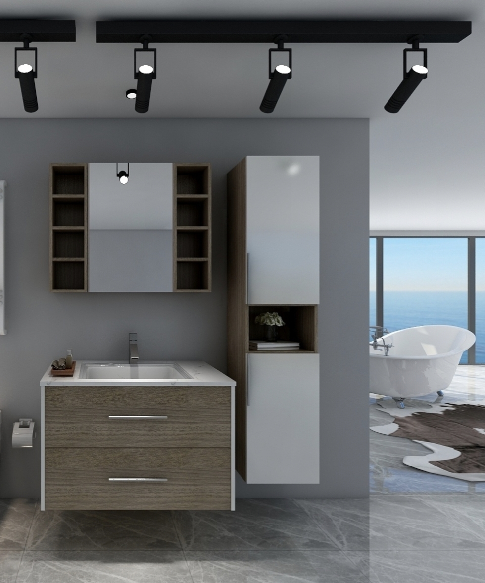 Waterproof Stainless Steel Bathroom Storage Vanity Rustproof Soft Closing