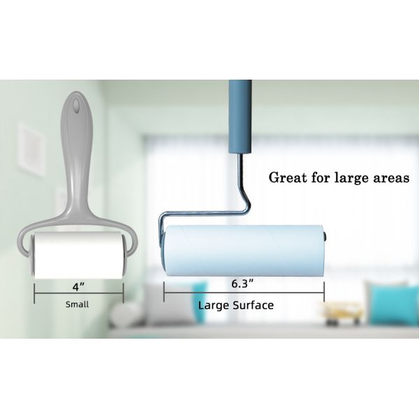 Remover de pêlos de animais de estimação de superfície grande e extremamente pegajoso, de rolos de linto de longo cabo, concebido para remover pêlos de cães e gatos de estimação