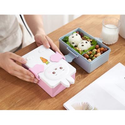 PP e trigo Straw Fibre Lunch Box 2 compartimentos Bento