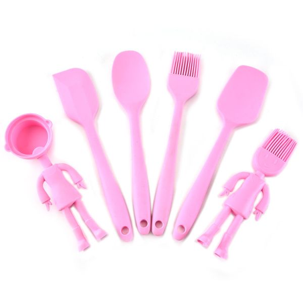 Country Kitchen Set Of Five Silicone MINI Kitchen Utensil Set Silicone Kitchen Baking Tools  Whisk Tong, Spatula, Spoon