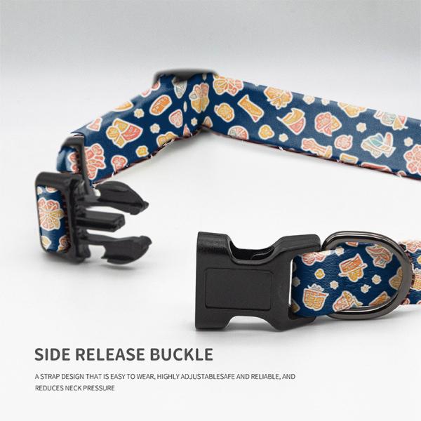 Breathable Dog Collar Harness And Leash Set Printed Customized Harness Leash Set
