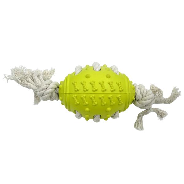Jouet en caoutchouc en forme d'olivier avec corde de coton Jouet à mâcher durable pour chiens et chats
