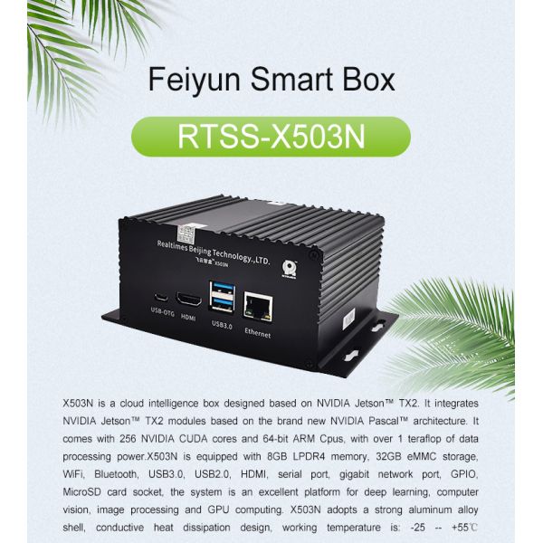 Support OEM/ODM Feiyun Smart Box RTSS-X503N With TX2/TX2i/TX2 4GB AI Embedded Module
