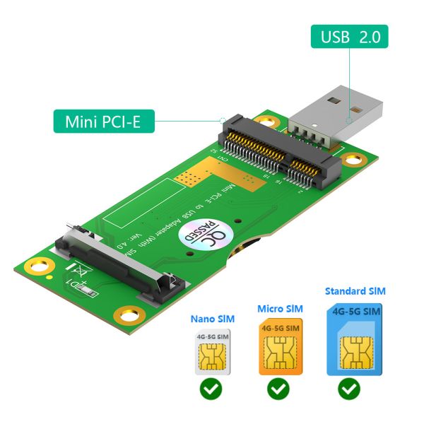 Mini PCI-E to USB Adapter With SIM card Slot for 3G/4G/ WWAN/LTE Module