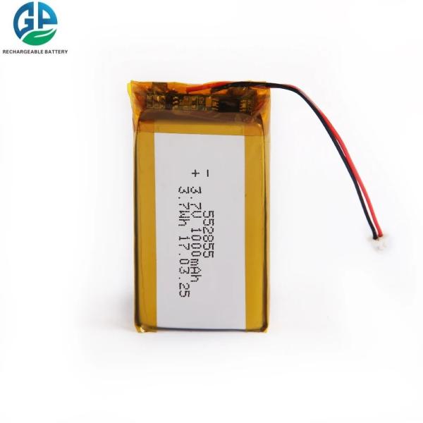 Bateria recarregável KC 552855 de polímero de lítio 1000mah 3.7v