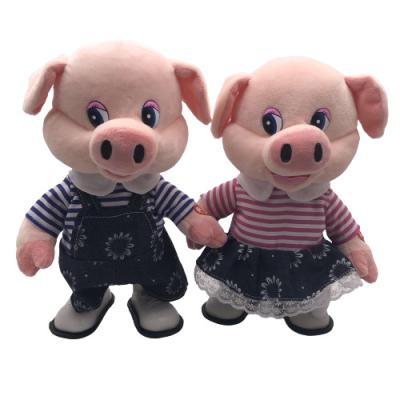 2 bichos de pelúcia de passeio do canto de ASSTD porco com música