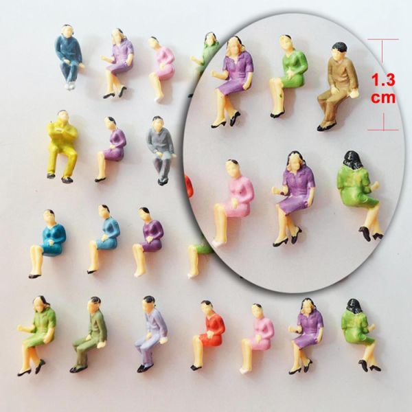 1:50 scale ABS plastic Model figures all sitting model toys 2.1cm for model train layout for architecture