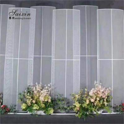 Fond de décoration personnalisé pour mariage cadre métallique blanc haut 257cm