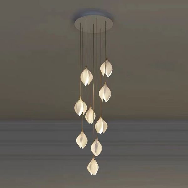 Ceramic Porcelain White Flower Decorative Chandelier Wedding Pendant Lamp For Hotel