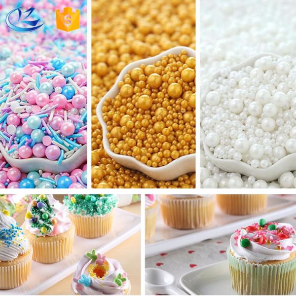 Colorful Edible Sugar Pearls Pressed Candy for Cake, Cupcake & Ice Cream Decoration | Bulk Bag Packaging