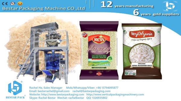 Automatic rice 500g pouch packaging machine with 10 heads weigher BSTV-750AZ