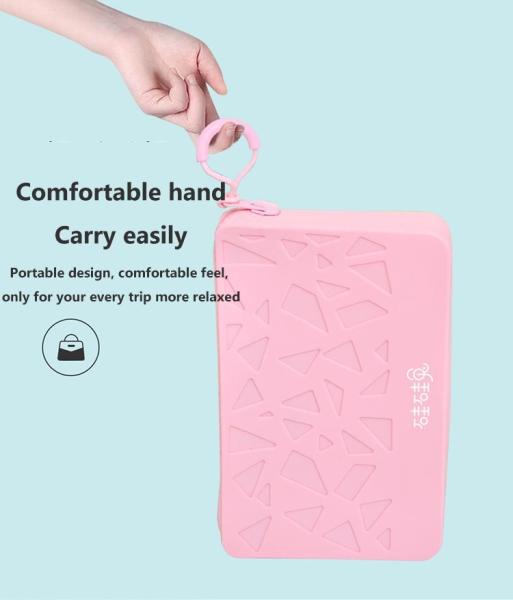 Silicone Rabbit Square Silicone Cosmetic Storage Bag Fashion Solid Color Silicone Change Storage Bag