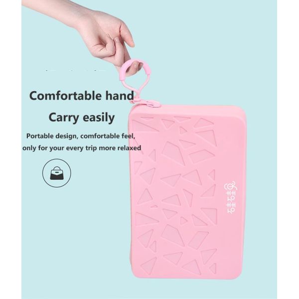 Large Capacity Square Silicone Cosmetic Organiser Travel Portable Storage Bag Waterproof Storage Bag