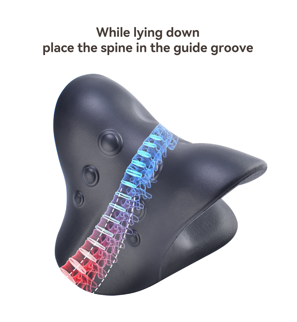 Custom Pu Polyurethane Cervical Heated Gery Back Neck Relaxer Stretcher for Neck Pain Relief