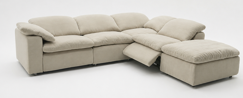 Minimalist Relax Use Modern Sectional Sofas With Recliners And USB Ports Deep Seat
