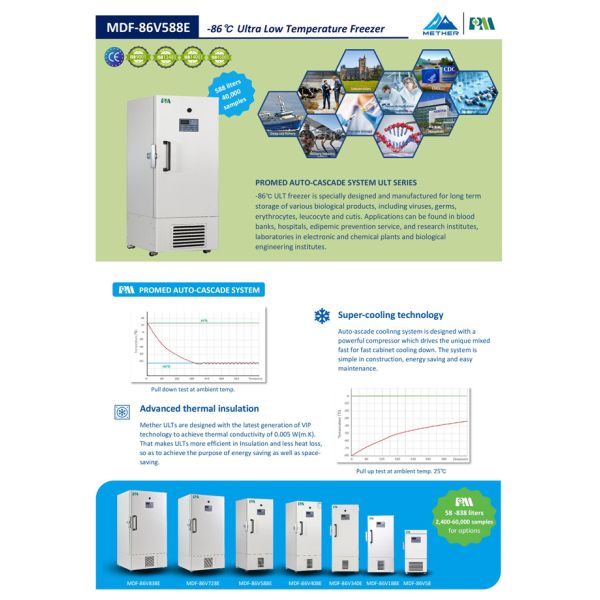 588 биомедицинским криогенным ультра холодным замораживателя холодильника литров двери холодильника внутренним пенят SUS, который для вакционного хранения
