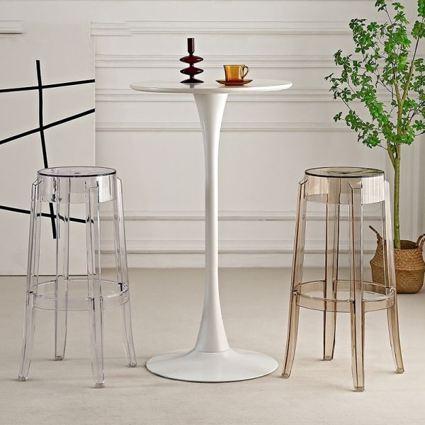 Plastic Acrylic Kitchen Dining Chair Multi Color Options Transparent Bar Stool Chairs Modern Simplicity Counter Height Stools-Clear