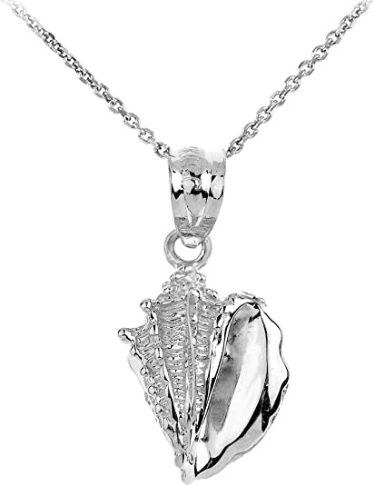 925 Sterling Silver Sea Shell Bead  Charm Pendant Necklace For Daughter