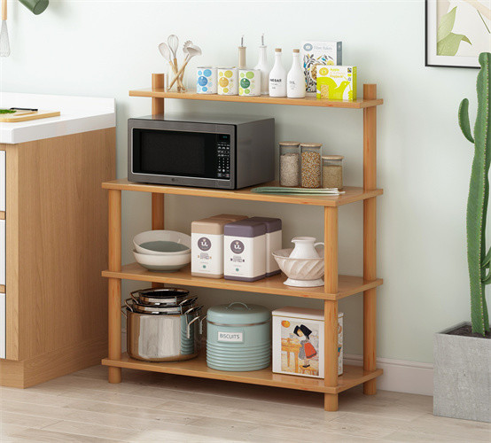 Custom Kitchen Microwave Rack Shelf For Kitchen Utensils Storage