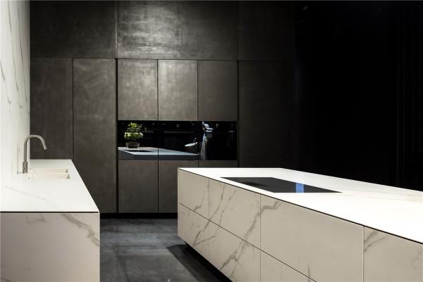 Mobília modular moderna aglomerada dos armários de cozinha dos armários da sala de família do GV da pedra