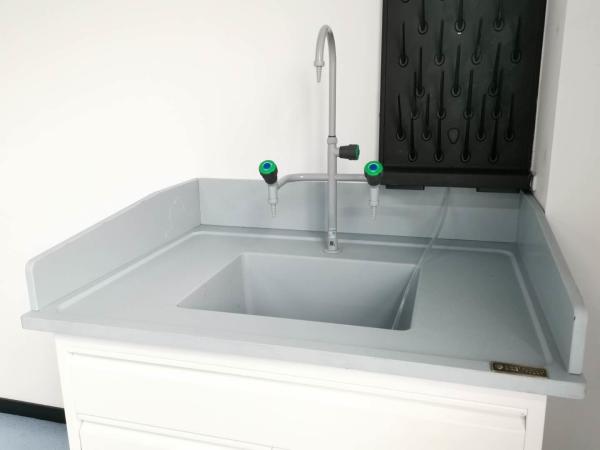 Grey 25mm Thickness Epoxy Resin Countertops With Molded Splash Edge Resist Scratch