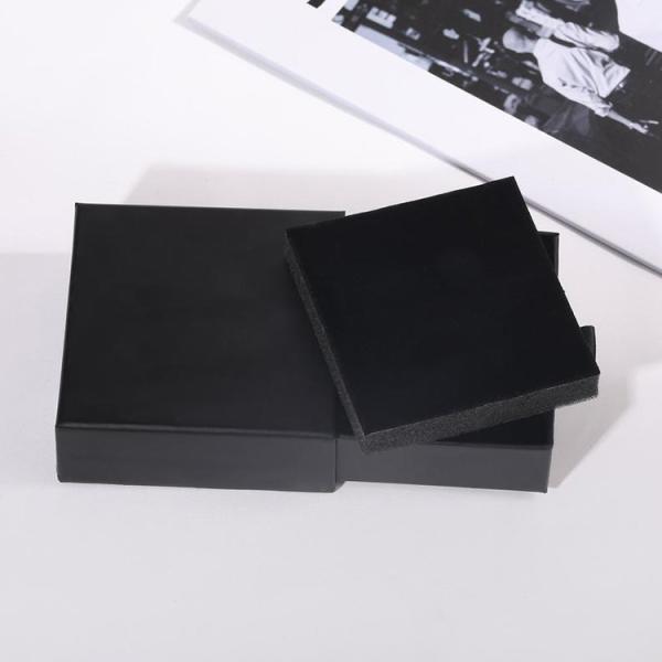 Multi Size Black Brown Kraft Paper Earring Necklace Box Customized Logo Print Kraft Paper Jewelry Box