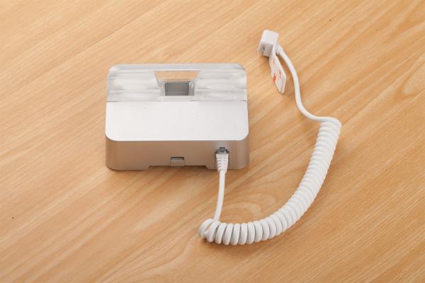 COMER Clear Acrylic Base Alarm Display Stand Holder for Cellular Phone with charging