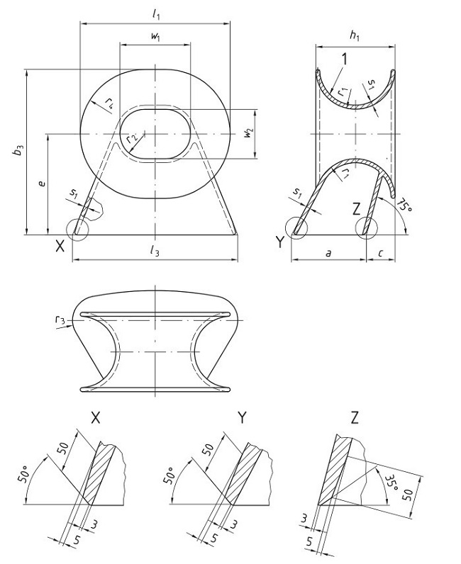 DIN 81915 Type E Casting Steel Marine Deck Mounted Chock Ship Towing Equipment