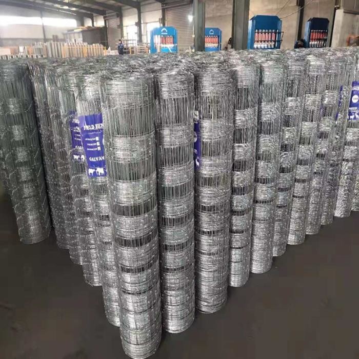 50m Roll Galvanized+PVC Coated Farm Fence Made of Low Carbon Steel Wire for Livestock and Field Use