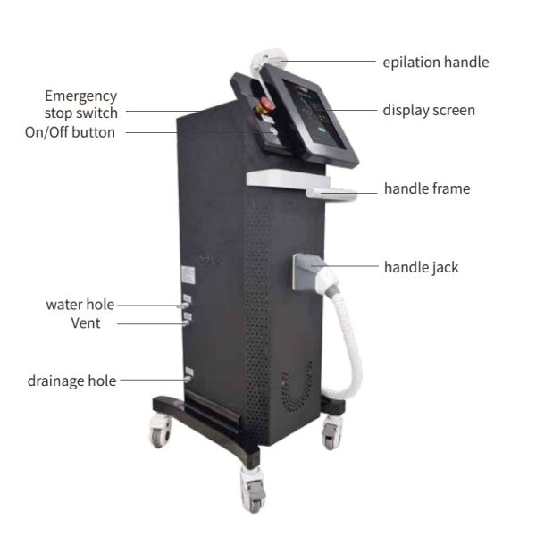 10.4 Inch 808nm Diode Laser Hair Removal Device Triple Wavelength Skin Rejuvenation