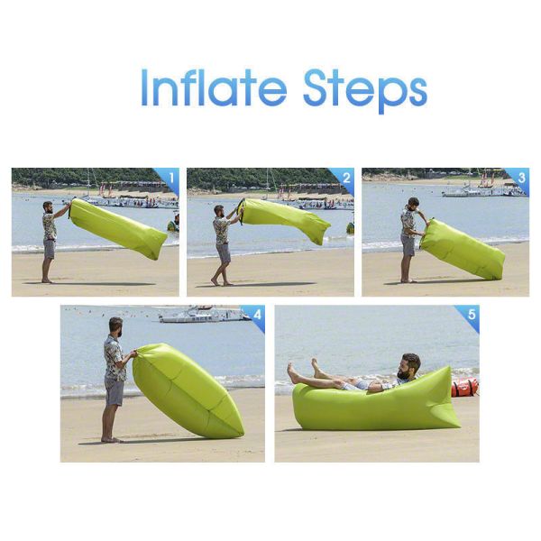 Outdoor Portable Beach Air Sofa Camping Folding Inflatable Lazy Sofa 1 Piece Min.Order