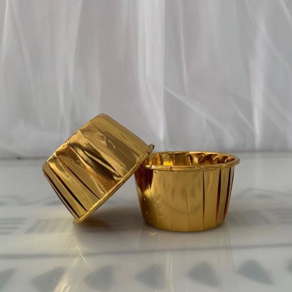 110gsm Thickness Golden Foil Cupcake Paper Cups 50X40mm