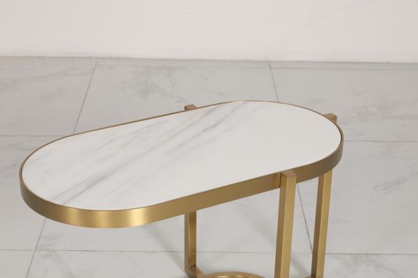 Modern Marble Iron Hotel Coffee Mugs with Brushed Gold Base and Customizable Top