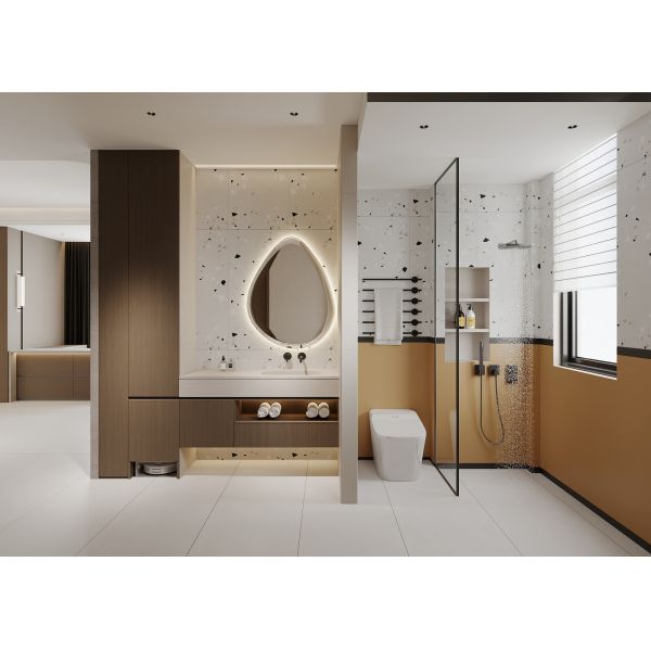 Terrazzo 600x1200mm Matt porcelana azulejos acristalados para el salón azulejos de suelo duradero dormitorio