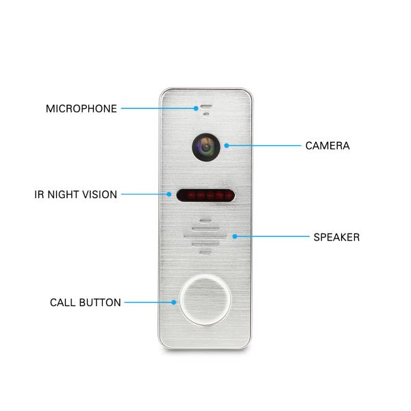 7 inch Color Monitor and HD Camera Video Door Phone Intercom Kit Night Vision