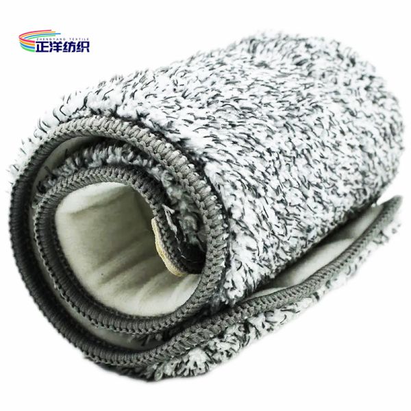 12x33cm Wet Floor Cleaning Mop Grey Cloth 3 Pockets Hand Wash Free Mop Refill Pad