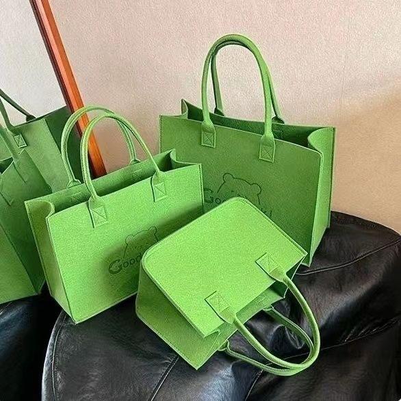 Factory Price Carry Tote Shopping Bag Felt Grocery Tote Bag Large Portable Handbag Reusable Gift Bag For Party Favors Gym Beach DIY Handcraft