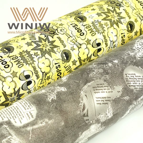 Artificial Synthetic Leather Fabric Microfiber PU Embossed Shoe Lining Material