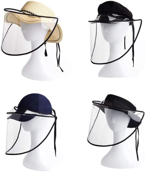 Safety Face Shield Replacement for Fisherman Hat, Barhon Protective Face Shield Anti Saliva