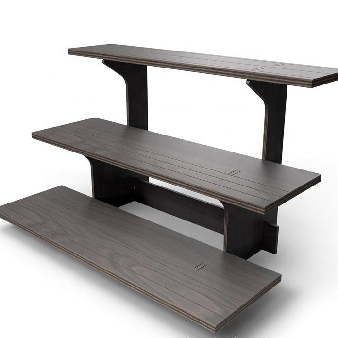Black Wooden Cupcake Stand Cupcake Display Stand Earring Display Stand Wooden Three-layer Dessert Table