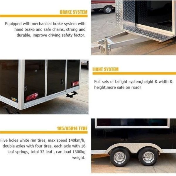 Sliding Glass Concession Mobile Food Trailer with Long Service Life and Water System