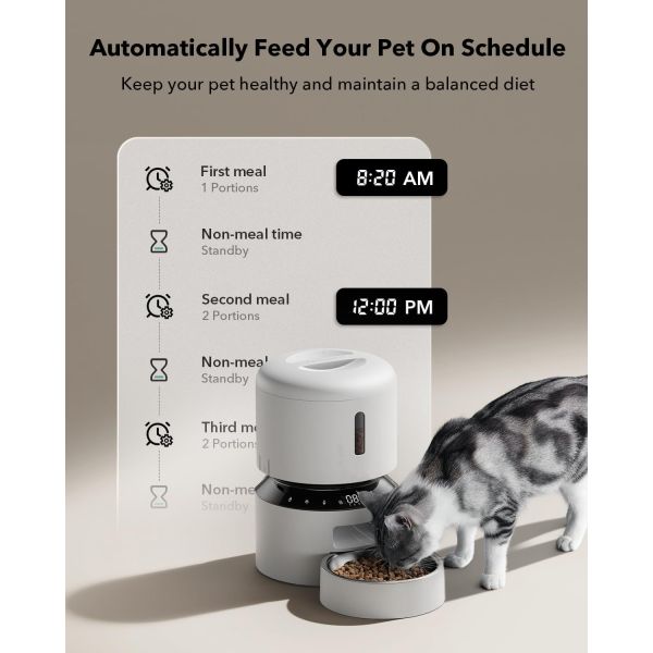 Large Capacity Smart Pet Food Dispenser with Video Monitoring