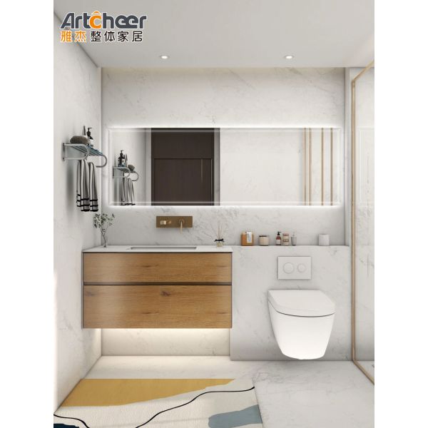 European Style Modern Floating Bathroom Vanity with Double Sink and Vanity Cabinet