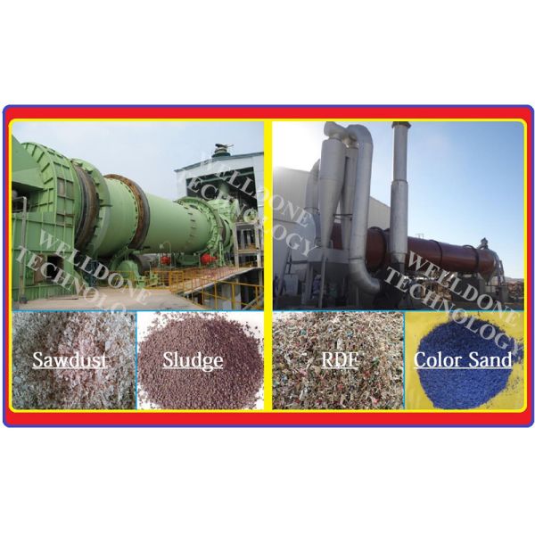 Большой сушильщик роторной печи жизненного периода длинной жизни уровня производства для химиката и продуктов питания