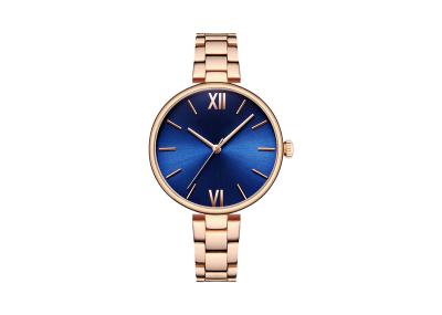 Water Resistant Women'S Stainless Steel Watch , Swirl Mark Dial Metal Strap Watches For Ladies