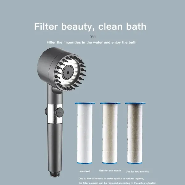 Modern Design Handheld Shower Head with Adjustable Water Pressure and Massage Function