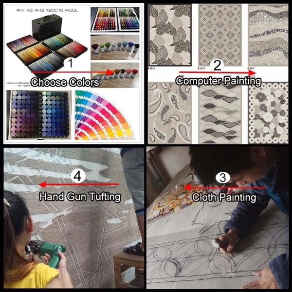 Customizable Abstract Pattern Hotel Room Carpet Wall to Wall Carpets Handmade Tufted Rugs
