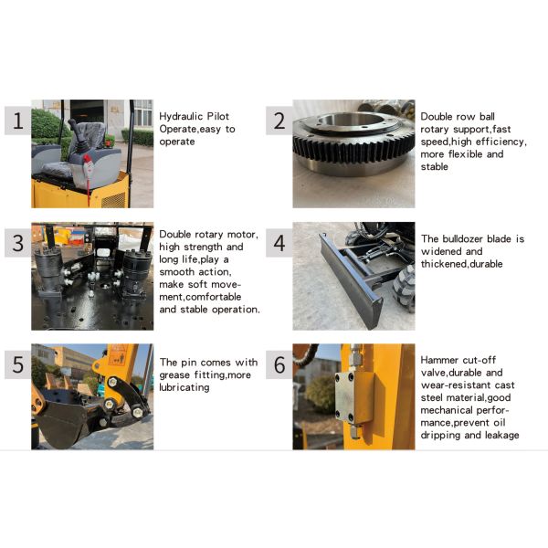 KV17 Diesel Mini Excavator 20kw With 18L Fuel Tank